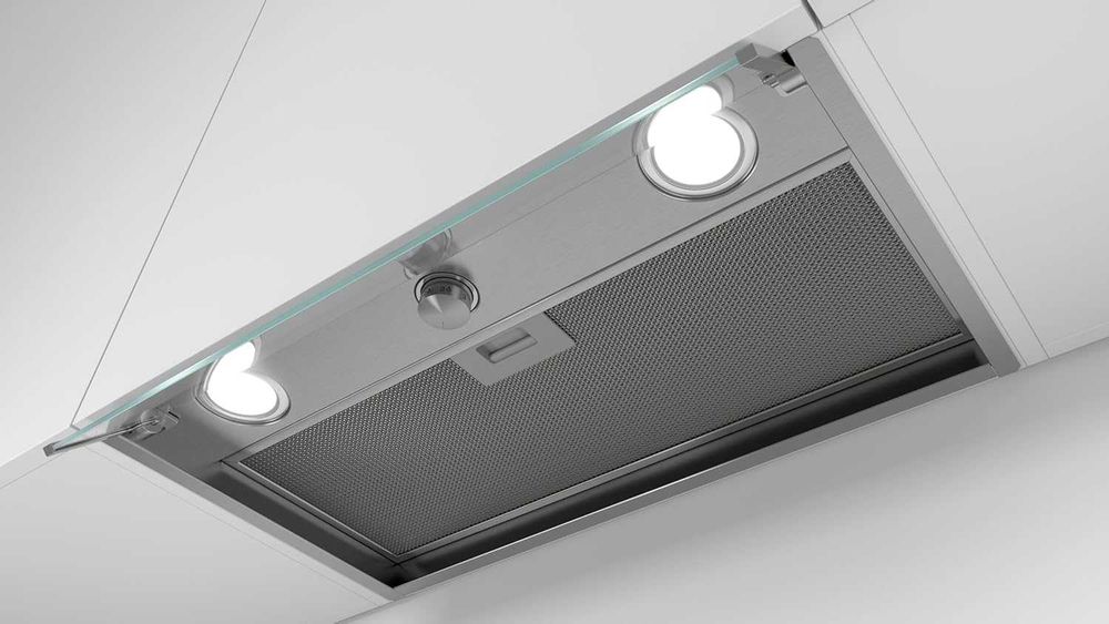 Bosch DBB66AF50, Hotă integrată seria 4, 3 viteze de aspirare, 60 cm, oțel inoxidabil [Clasa energetică A]