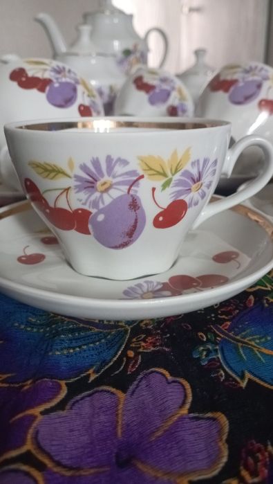 Чайный сервиз на 9 персон с большим чайником Рига