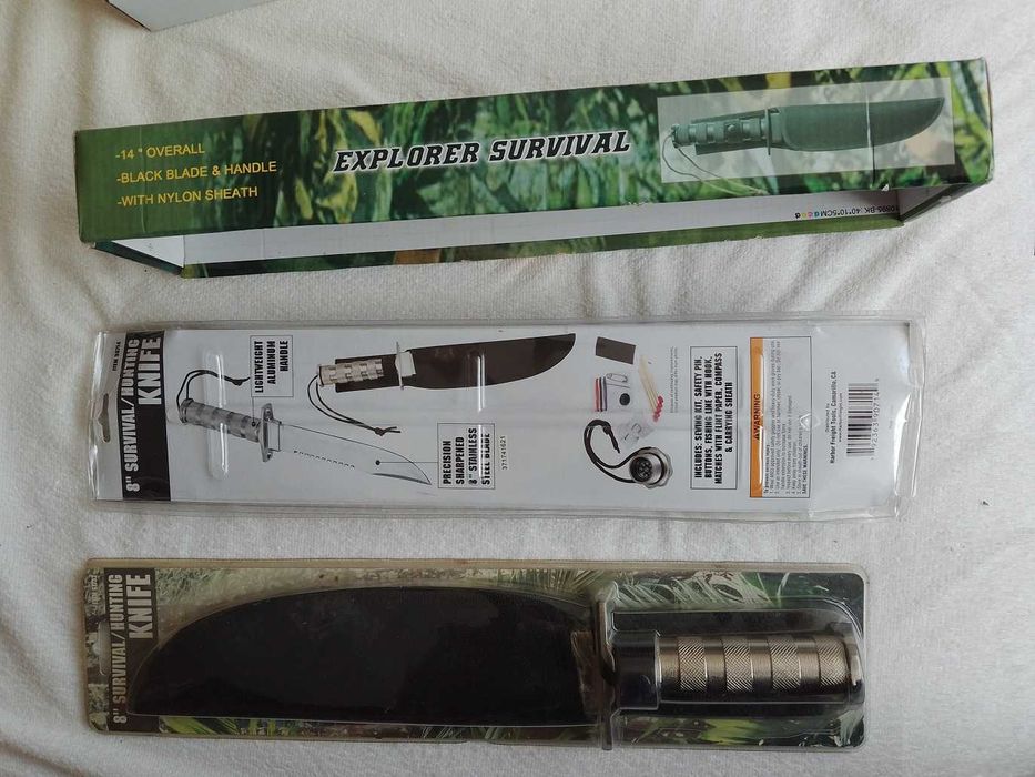 Set de 4 cutite NOI, Rambo replica Survival Vanatoare Camping Drumetie
