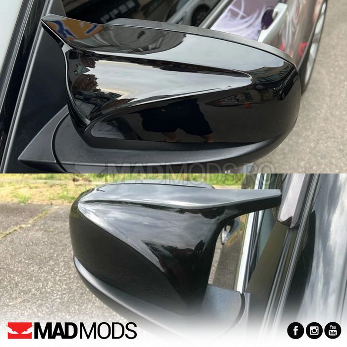 Set capace oglinzi M Performance BMW X5 X6 E70 E71, Negru Lucios