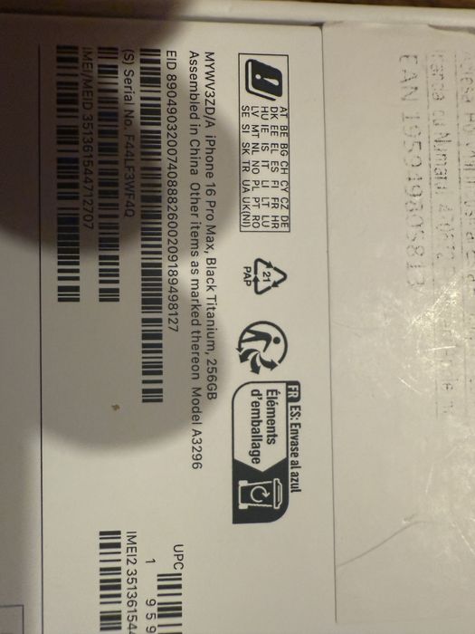 Iphone 16 pro max 256