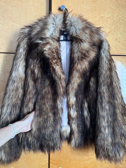 Палто с дълъг косъм H&M