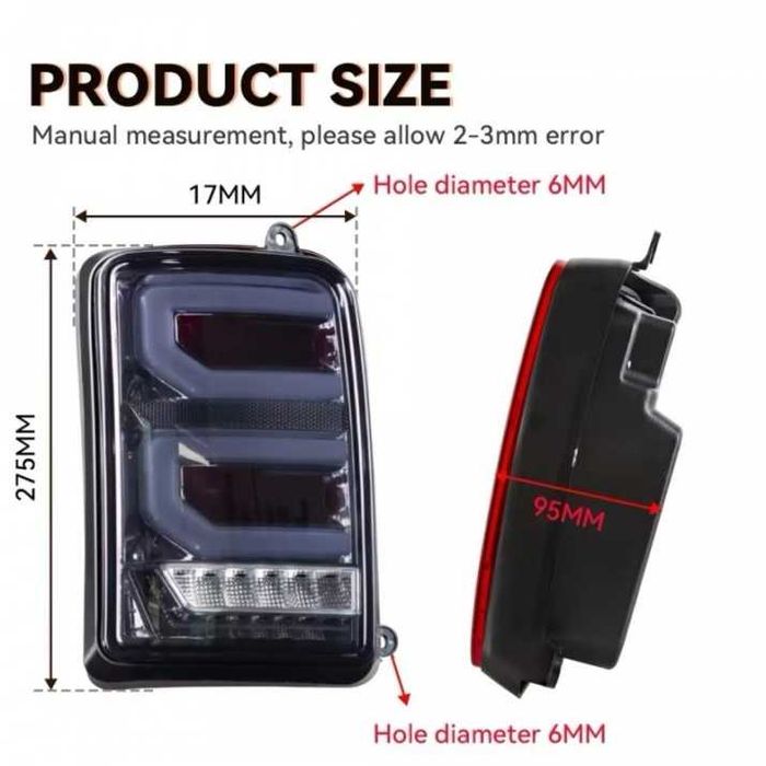 2 БРОЯ LED Диодни Опушени Тунинг Стопове за Lada Niva Задни Светлини -