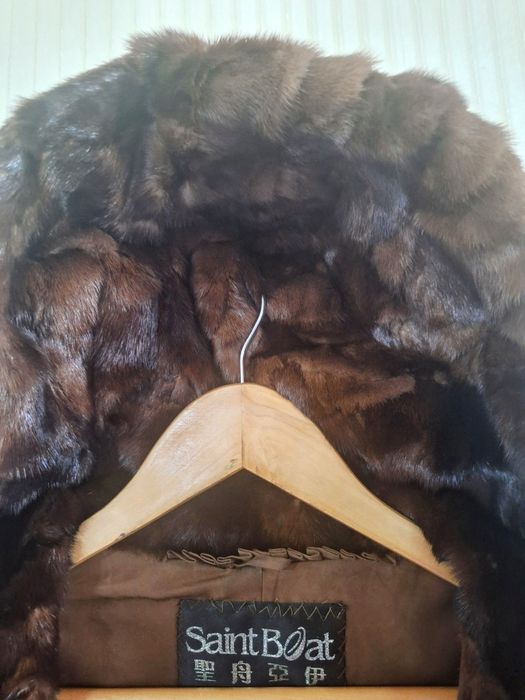 Норковая шуба с капюшоном