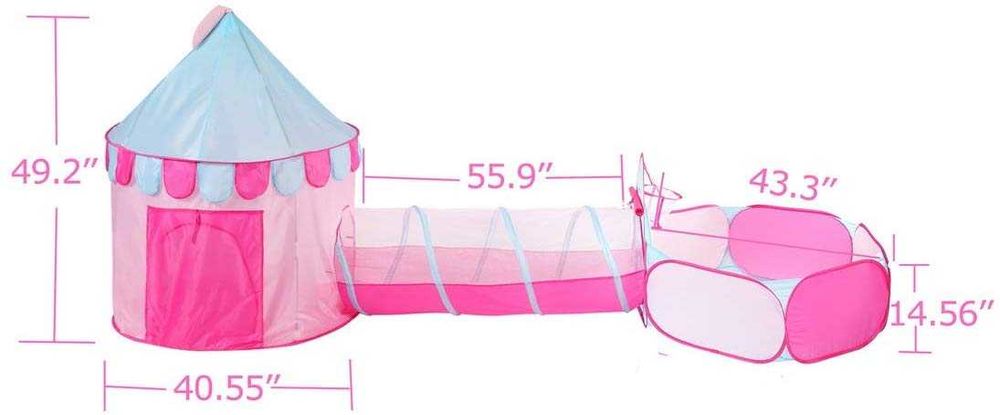Castel cort printese fete, pliabil, tunel, interior exterior Halaood