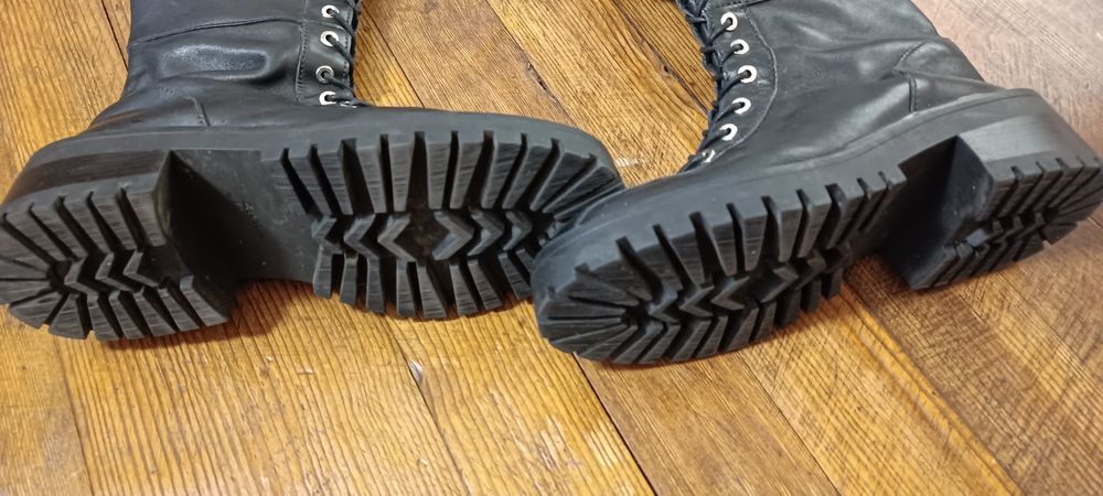 Ботуши/Чизми/Кубинки Zara- Зара 37 номер естествена кожа