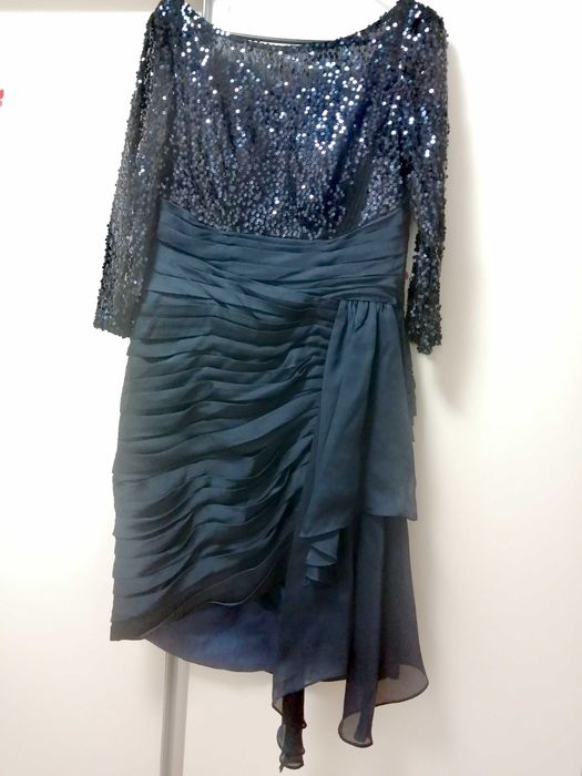 Rochie de seara eDressit S eleganta satin si bumbac cu paiete cu DEFECT