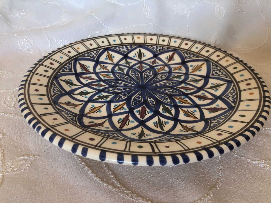 Керамична чиния, ръчна изработка, 25 см. диаметър, уникат, Тунис