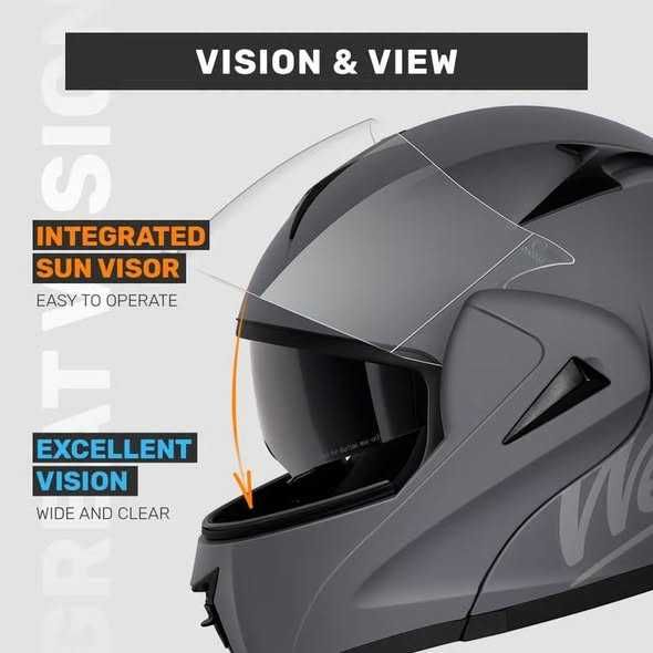 Cască moto rabatabilă Westt, cu certificare ECE-R 22.06 -, mărimea M 57-58