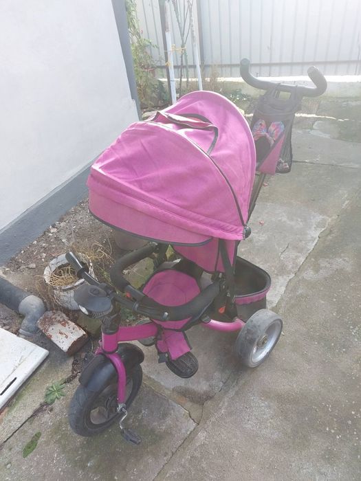 Tricicletă copii cu mâner părinte și copertină – mov