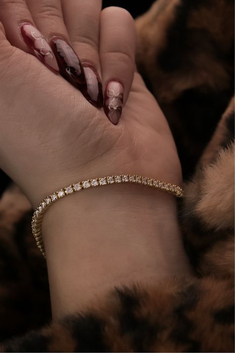 Bratara Tennis premium cu Moissanite 14K Gold plated