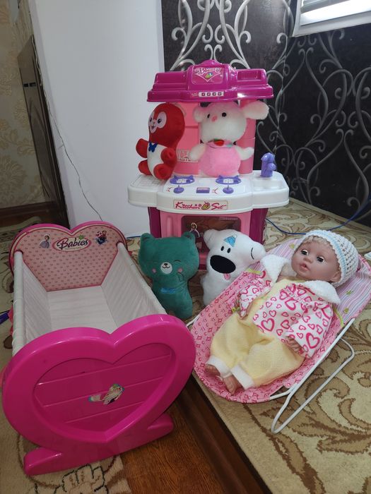 Детский набор Плитка Кровать Кукла