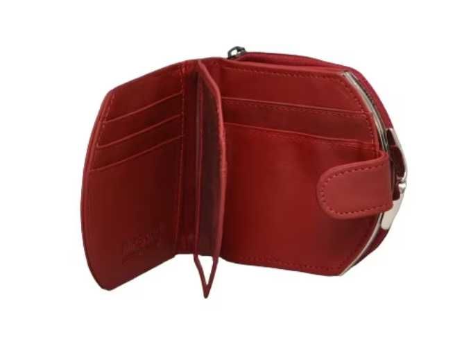 Червено Дамско портмоне от естествена кожа