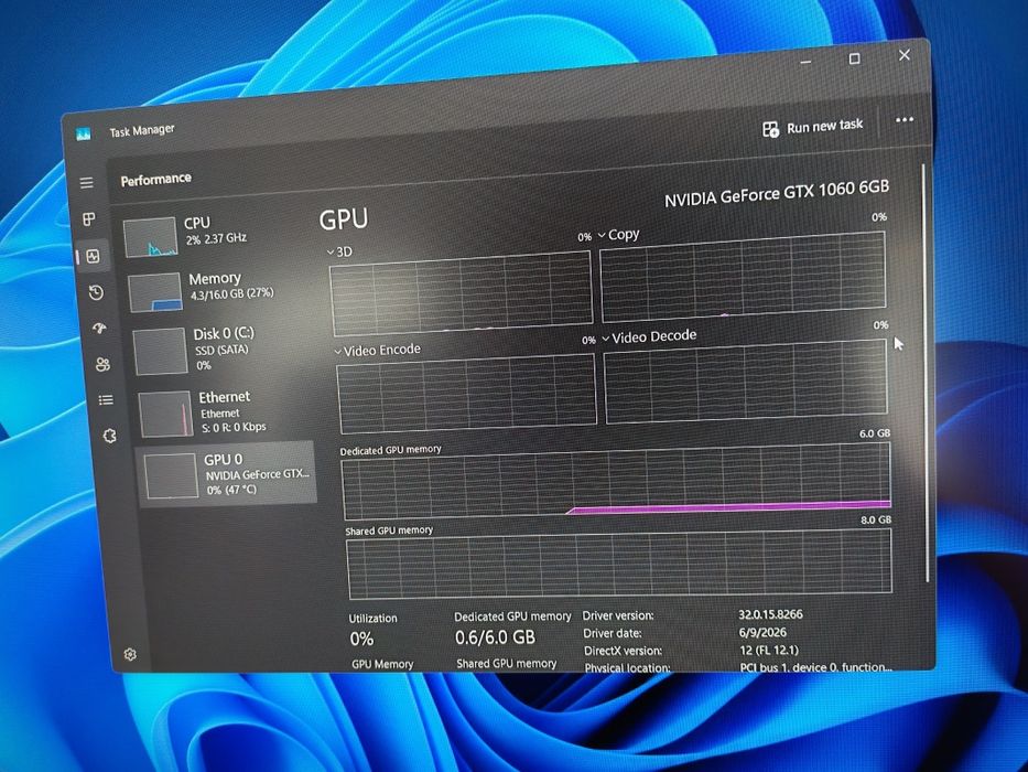 PC gaming i5 6600k, 16 GB RAM DDR4, GTX 1060 6GB, SSD 250 GB