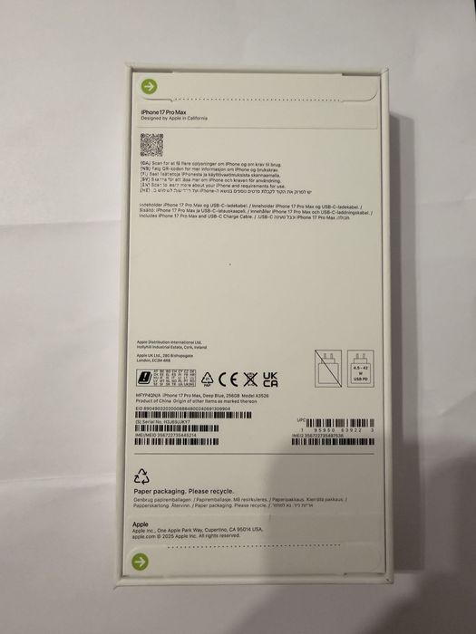 iphone 17 Pro Max 256 Nou