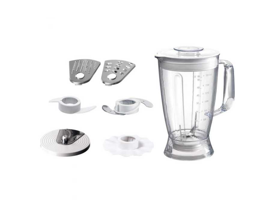 Robot de bucatarie Heinner HFP-750BG, 750 W, 2 viteze + Puls, bol 1.2 l, Alb
