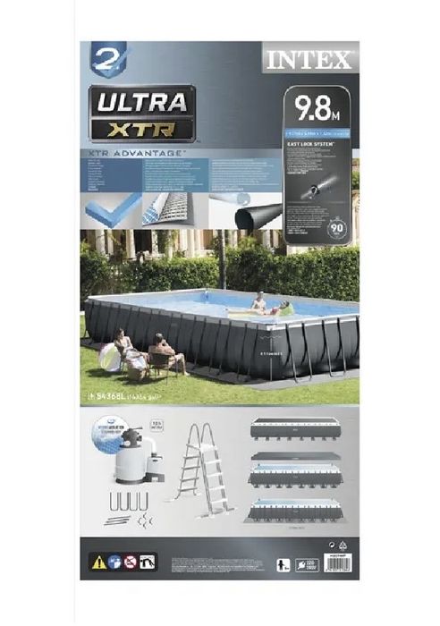 Басейн Ultra XTR Intex, Сглобяем, 975 x 488 x 132 см, пясъчна помпа, тюркоазен