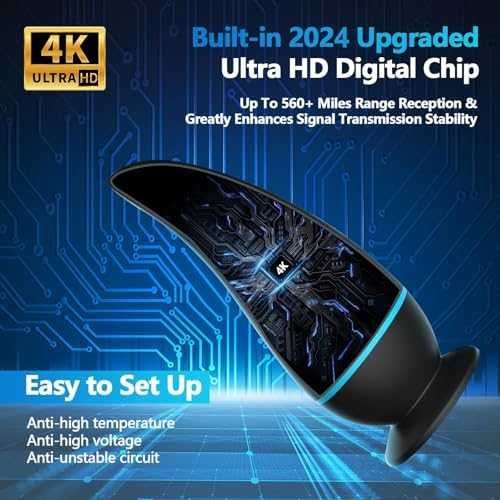 Нова TV антена 560 км HD сигнал с регулируем усилвател и магнитна база