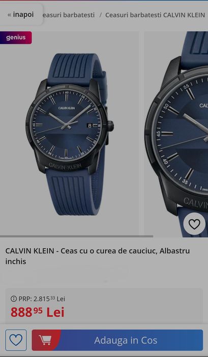 Ceas Calvin klein CKj barbati curea de silicon