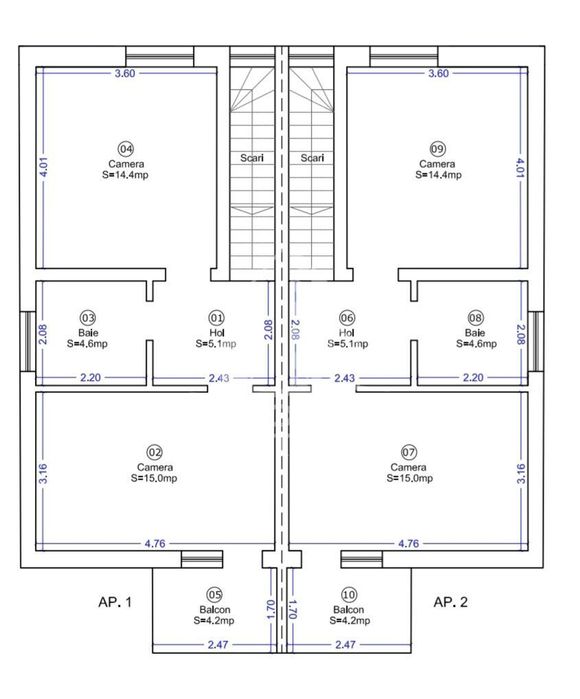 Duplex complet decomandat, cu 4 camere si 2 bai, langa Bucovat