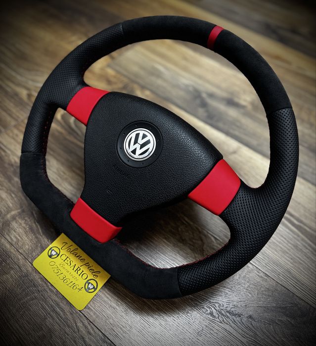 Volan piele Nappa Tesit VW Golf 5, Passat B6,Touran, Jetta,Tiguan