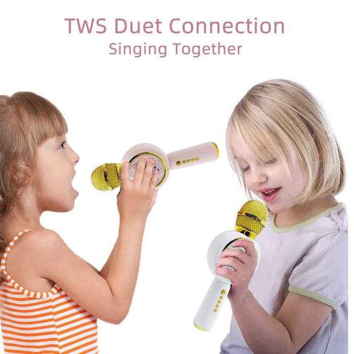 Детски караоке микрофон Rabbit X6 Bluetooth, светлини и звук със зайче