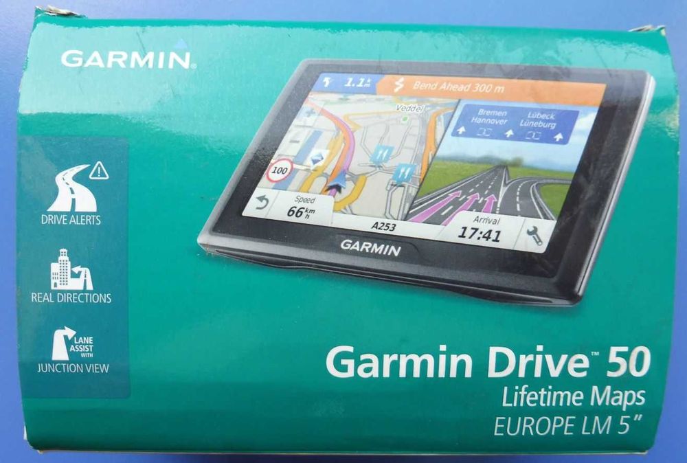 Навигация GPS - GARMIN DRIVE LM 50, доживотни карти Европа,  Lifetime Maps, EUROPE LM,  5 инча, преносима