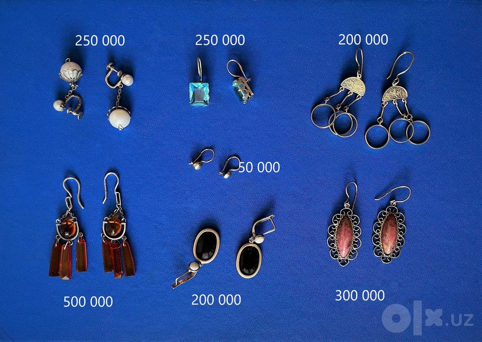 Серьги серебро 875 проба со звездой