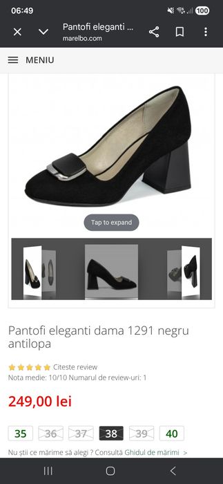 Pantofi piele Marelbo marimea 38