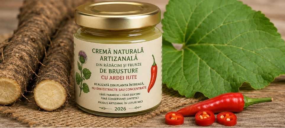 Crema naturala din brusture cu ardei iute