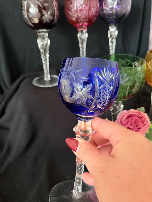 Чаша за вино от немски цветен оловен кристал (Bleikristall)