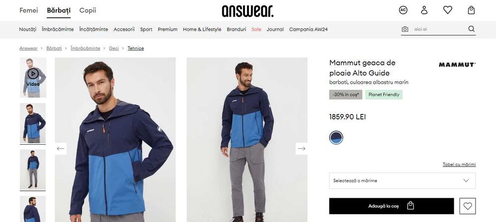 Jachetă Mammut Alto Guide cu membrană GORE-TEX® impermeabilă noua