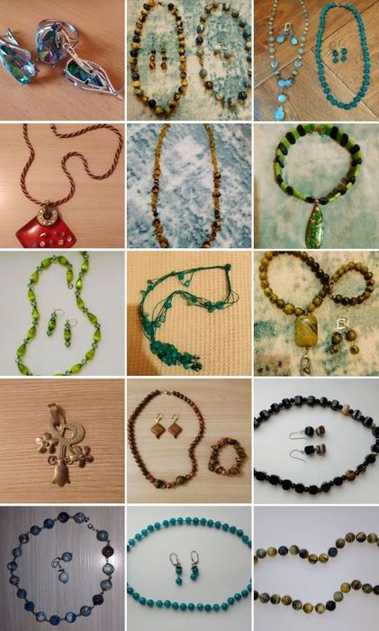 Колье бусы змеевик уральский лазурит