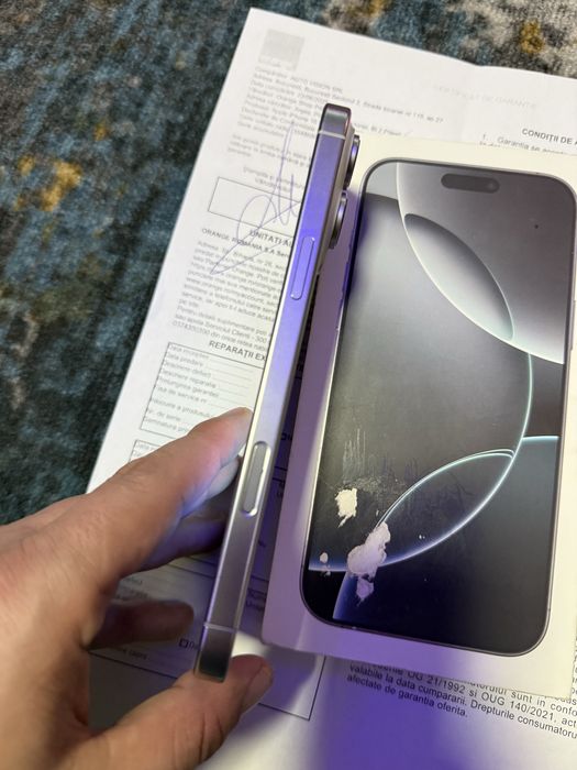 Vand/schimb Iphone 16 Pro Max 256 white Gb 99% garantie Orange ca NOU!