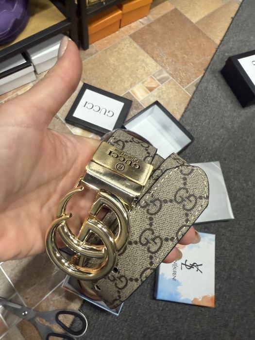 Дамски колан GUCCI, двулицев, естествена кожа, ПРОМОЦИЯ