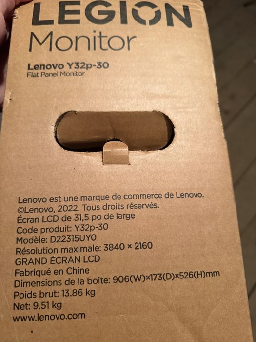 Monitor Gaming LED IPS Lenovo Legion Y32p-30, 31.5"