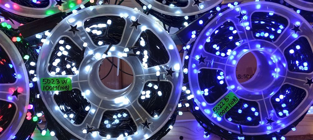Instalatie led tip rola, 100m, jocuri lumini, culori si tipuri leduri.