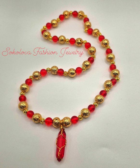 Комплект Колие, Гривна, Обеци(уникат, ръчна изработка)