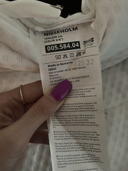Topper saltea IKEA NISSEHOLM 160x200 cm