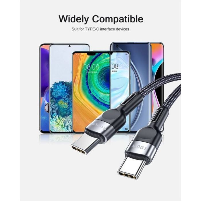 Кабел за зареждане Essager Type-C към Type-C кабел 100W