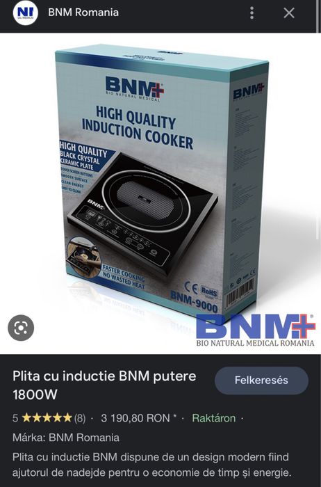 Plita de gatit cu inductie BNM+ BNM-9000, NOUA, originala, 1800W