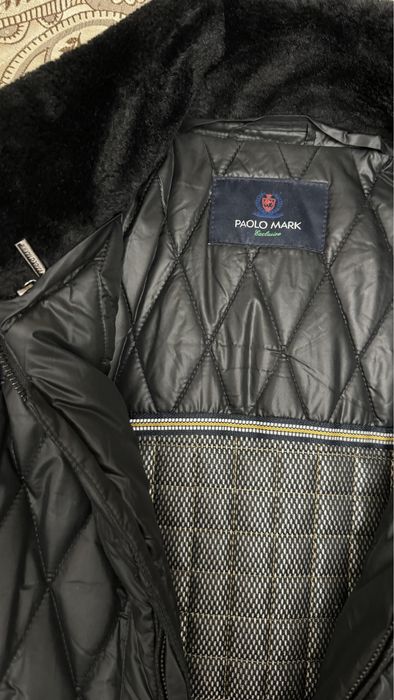 Куртка с сьемным воротом в ромбик