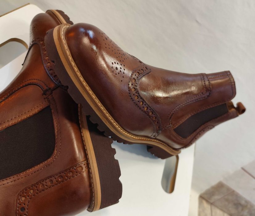 Ghete chelsea 41 41.5 brogue premium Wanted NOI piele naturala moale