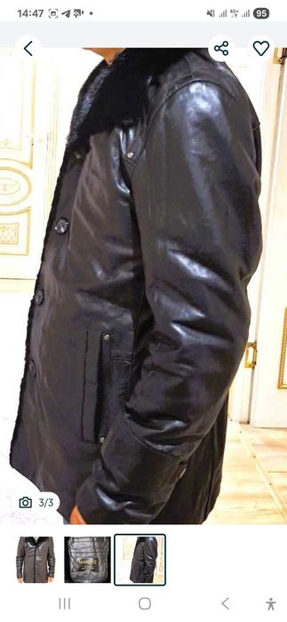 Кожаный дубленка. Оригинал.