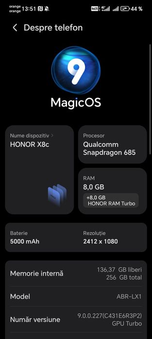 Vand honor x8c in garanție