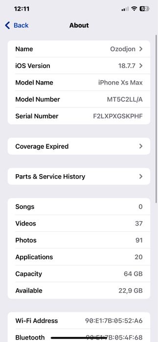 iPhone XS MAX (64gb)