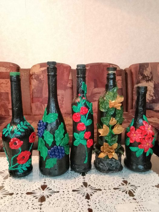 Ръчно декорирани бутилки-шишета