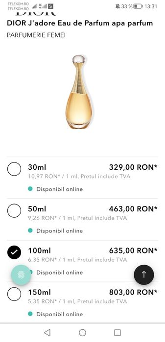 Apa de Parfum Christian Dior J'adore, Femei, 100ml