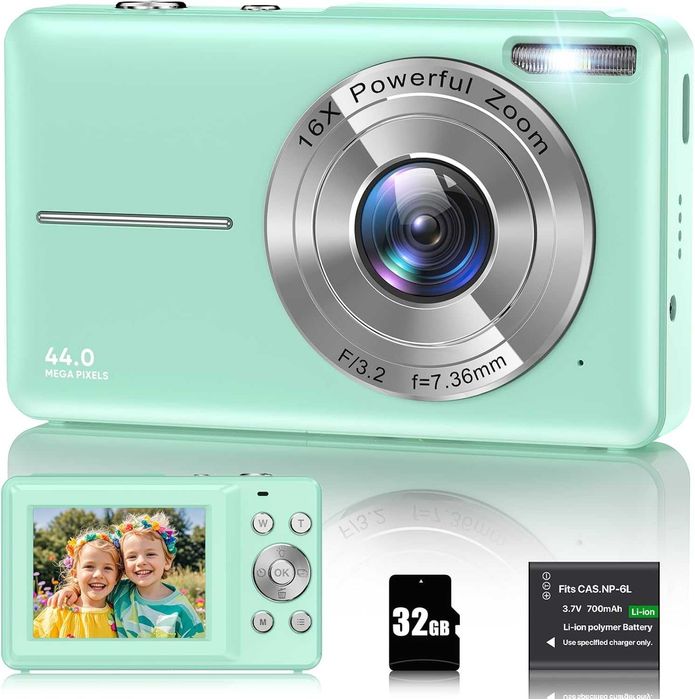 Aparat foto digital 1080P 44MP pentru copii + micro sd 32 GB