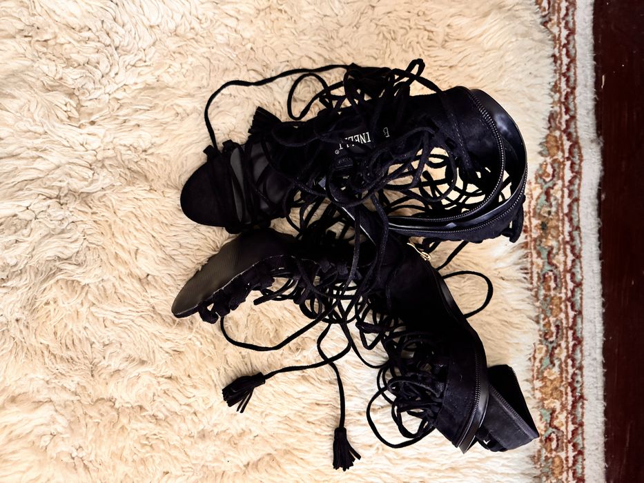 Sandale piele naturala, negru, 38, superbe